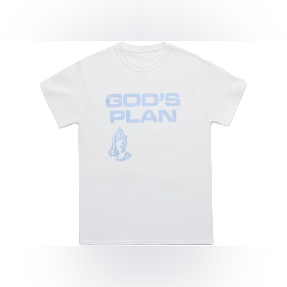 Drake White & Blue GOD’S PLAN T-shirt